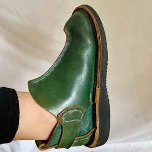 Faire costume shoes Leather medieval renaissance artisan boho cosplay green 8